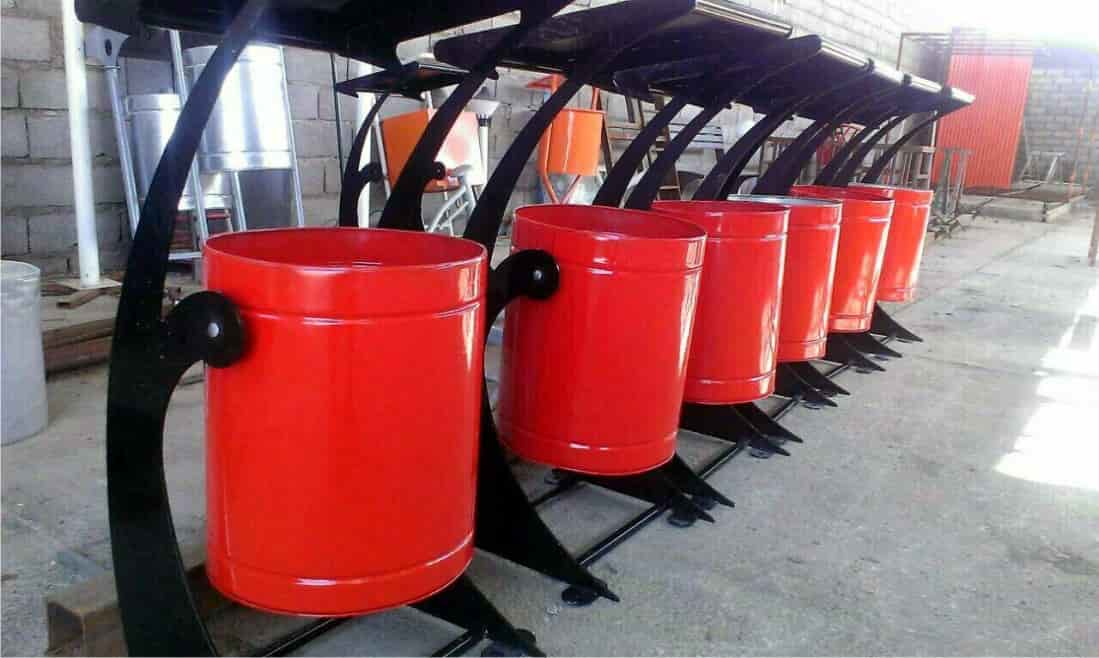 سطل زباله پارکی و مخزن زباله پارکی فلزی شهری تولید قیمت فروش شهر سامان