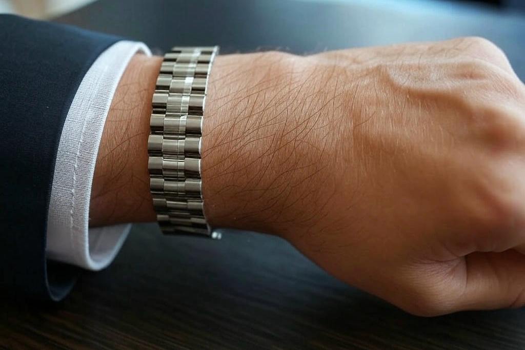 دستبند نقره مردانه رولکس