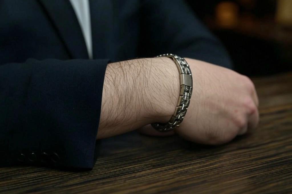 دستبند نقره رولکس مردانه